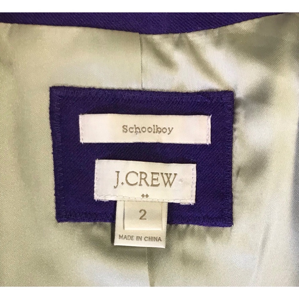 J Crew School Boy Wool Purple Jacket - Picture 4 of 6
